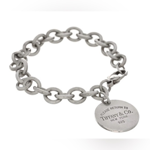 Tiffany & Co. Jewelry - Tiffany & Co. Silver Return to Tiffany Round Tag Charm Bracelet 7.5”